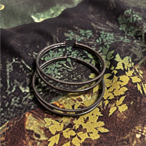 Hematite Hoops - Picture 1 of 1